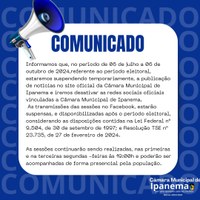 Suspensão Temporária das Redes Sociais.